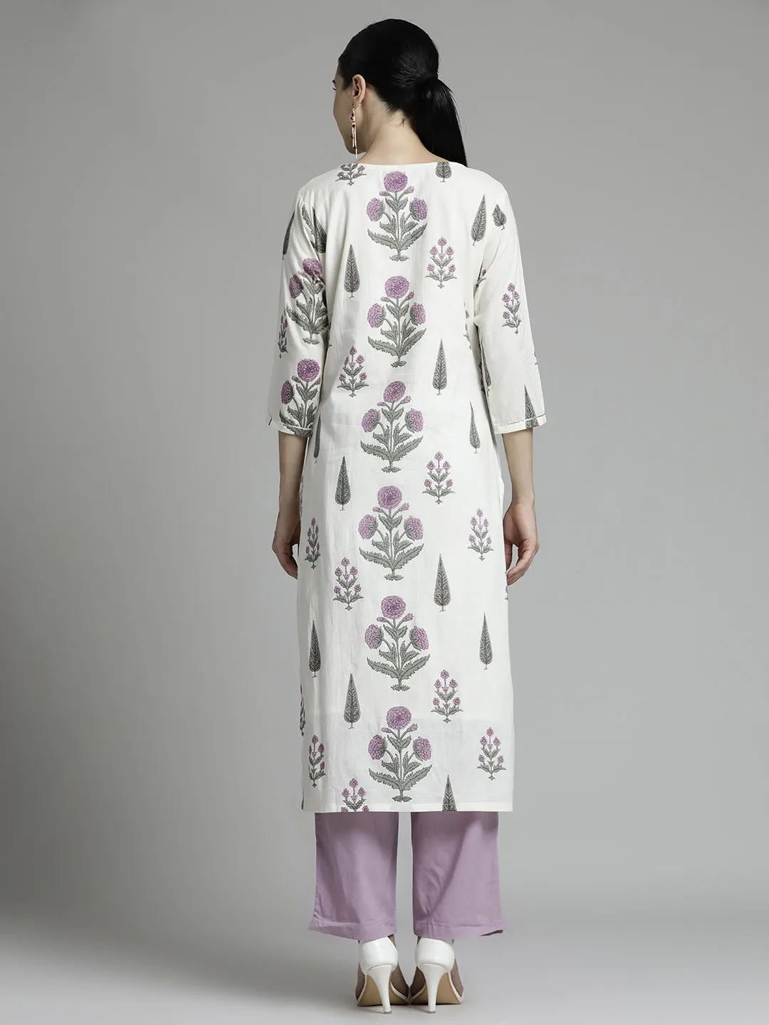 Mughal Motif Printed Pure Cotton Suit Set