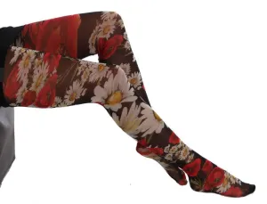 Multicolor Daisy Floral Print Stockings Tights