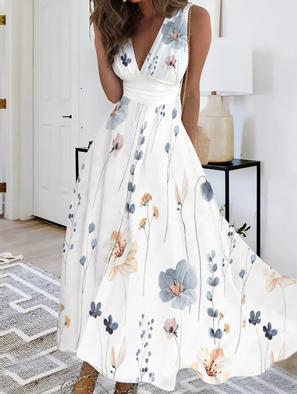Nalini® | Stylish White Floral Dress