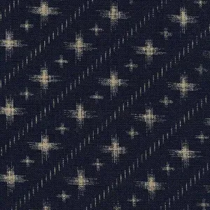 Nara Homespun - Japanese Indigo Linen Look Cotton - Splodged Crossed