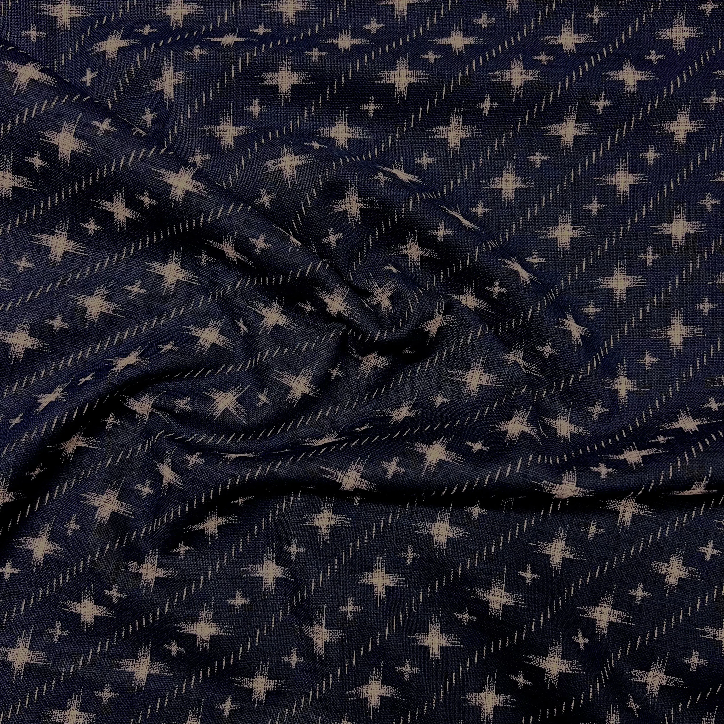 Nara Homespun - Japanese Indigo Linen Look Cotton - Splodged Crossed