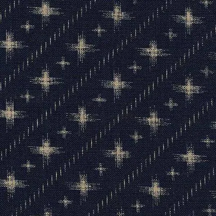 Nara Homespun - Japanese Indigo Linen Look Cotton - Splodged Crossed
