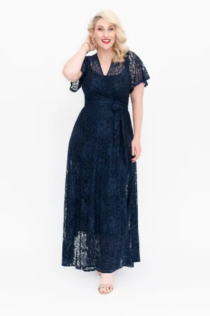 Navy Lace - Wrap Dress - Last Sizes