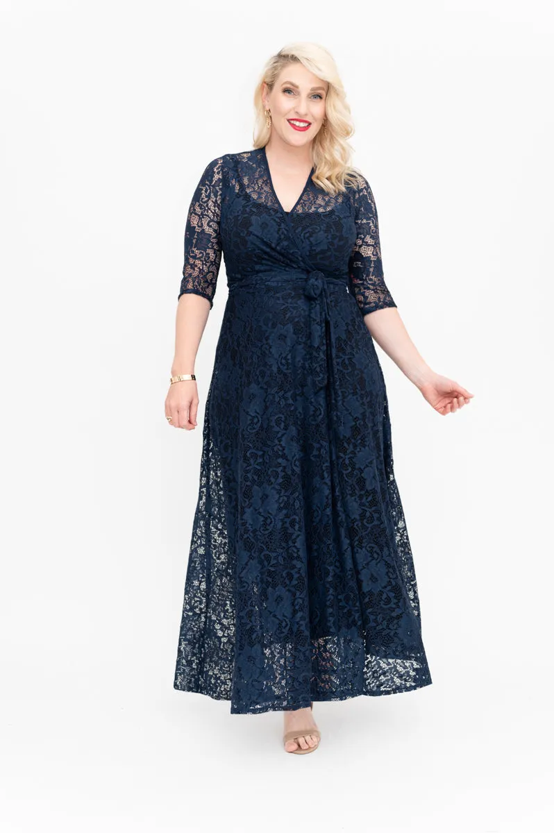 Navy Lace - Wrap Dress - Last Sizes