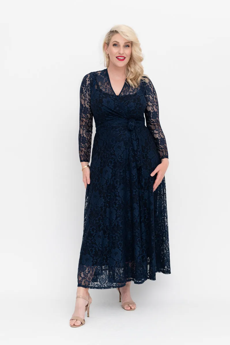 Navy Lace - Wrap Dress - Last Sizes