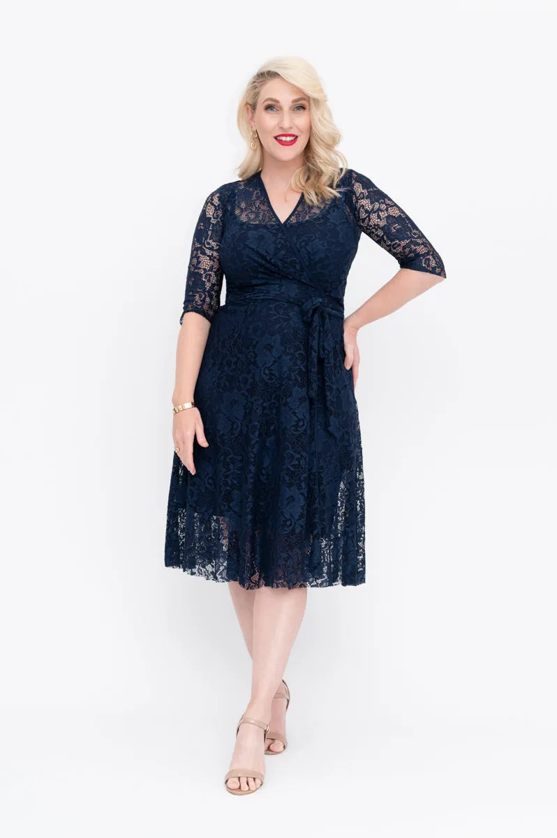 Navy Lace - Wrap Dress - Last Sizes