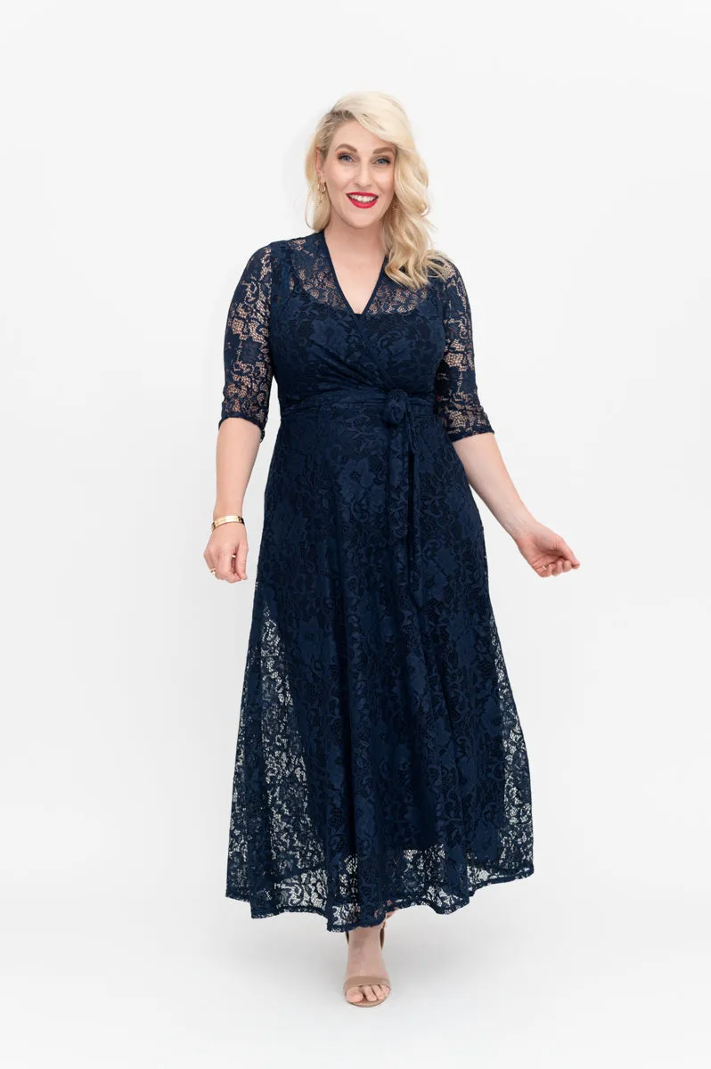 Navy Lace - Wrap Dress - Last Sizes