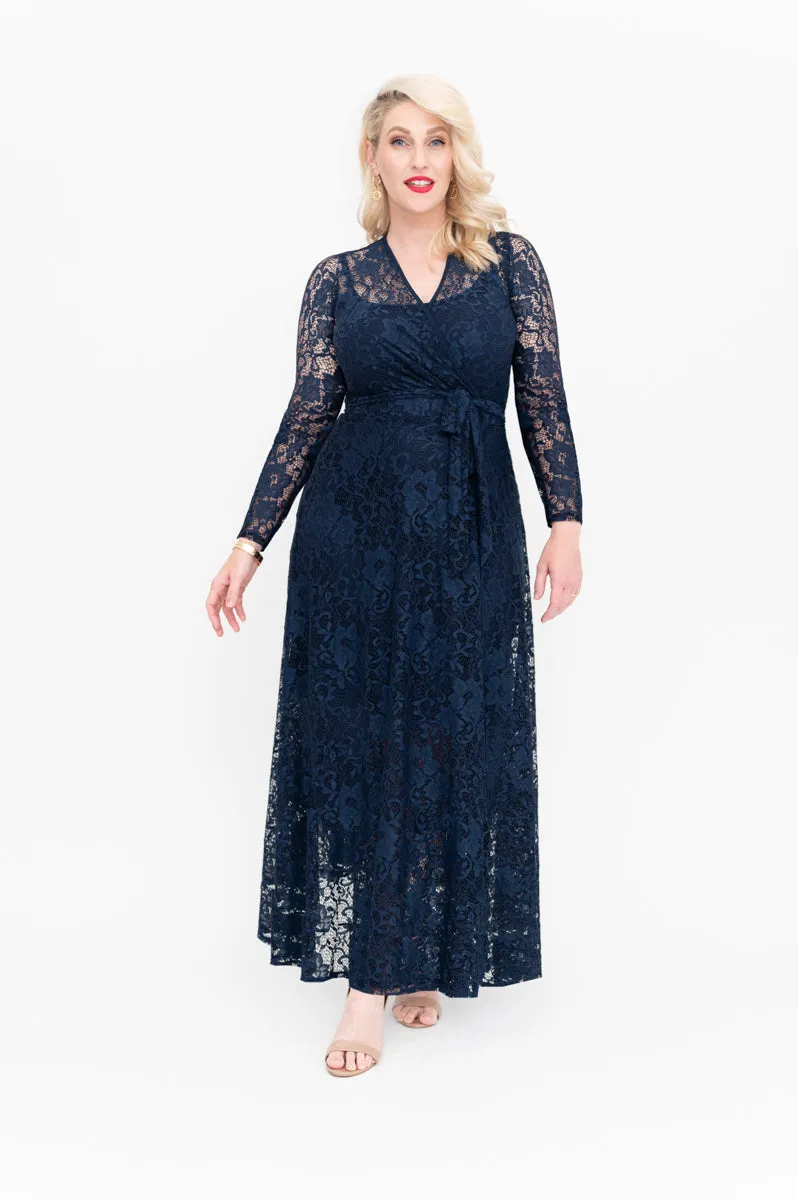 Navy Lace - Wrap Dress - Last Sizes