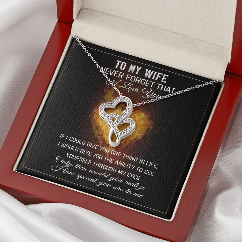 Never Forget That I Love You - Double Hearts Necklace Message Card