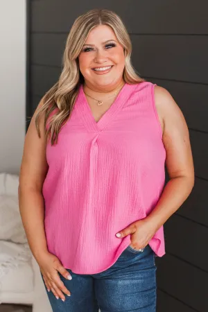 Ode To You V-Neck Tank Top- Bubblegum