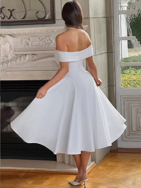 Off-shoulder Backless Sexy Midi Dress