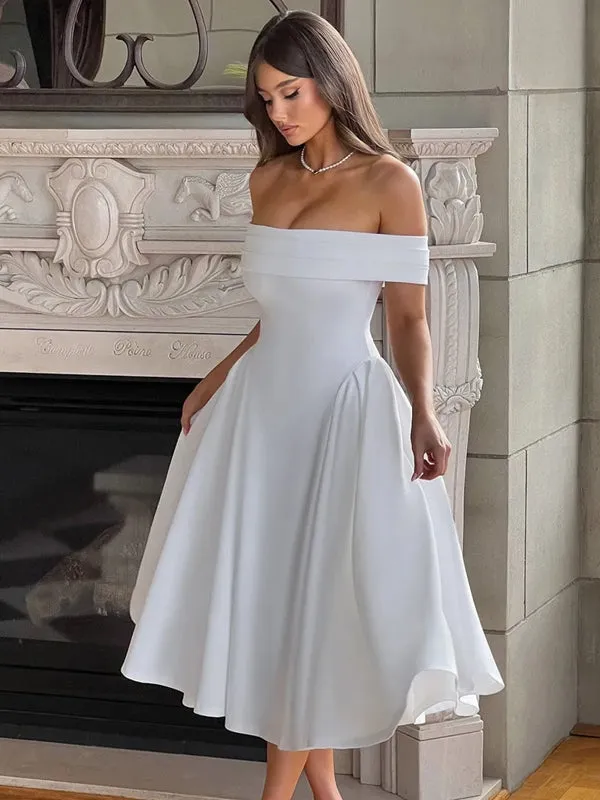 Off-shoulder Backless Sexy Midi Dress