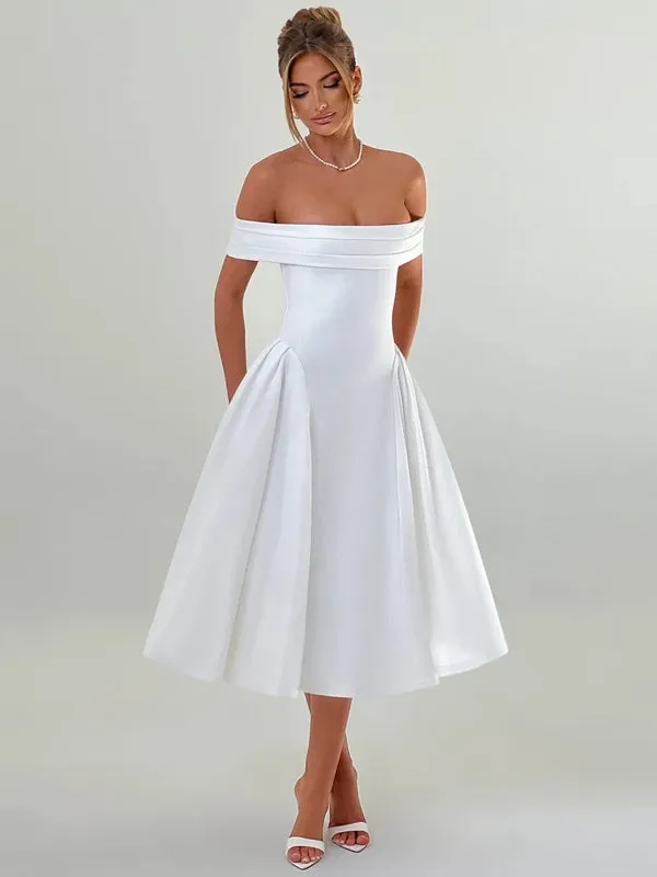 Off-shoulder Backless Sexy Midi Dress