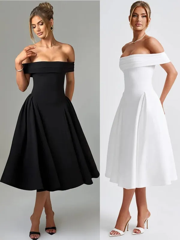 Off-shoulder Backless Sexy Midi Dress