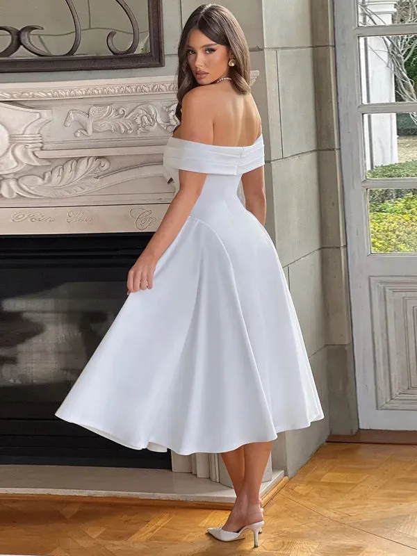 Off-shoulder Backless Sexy Midi Dress