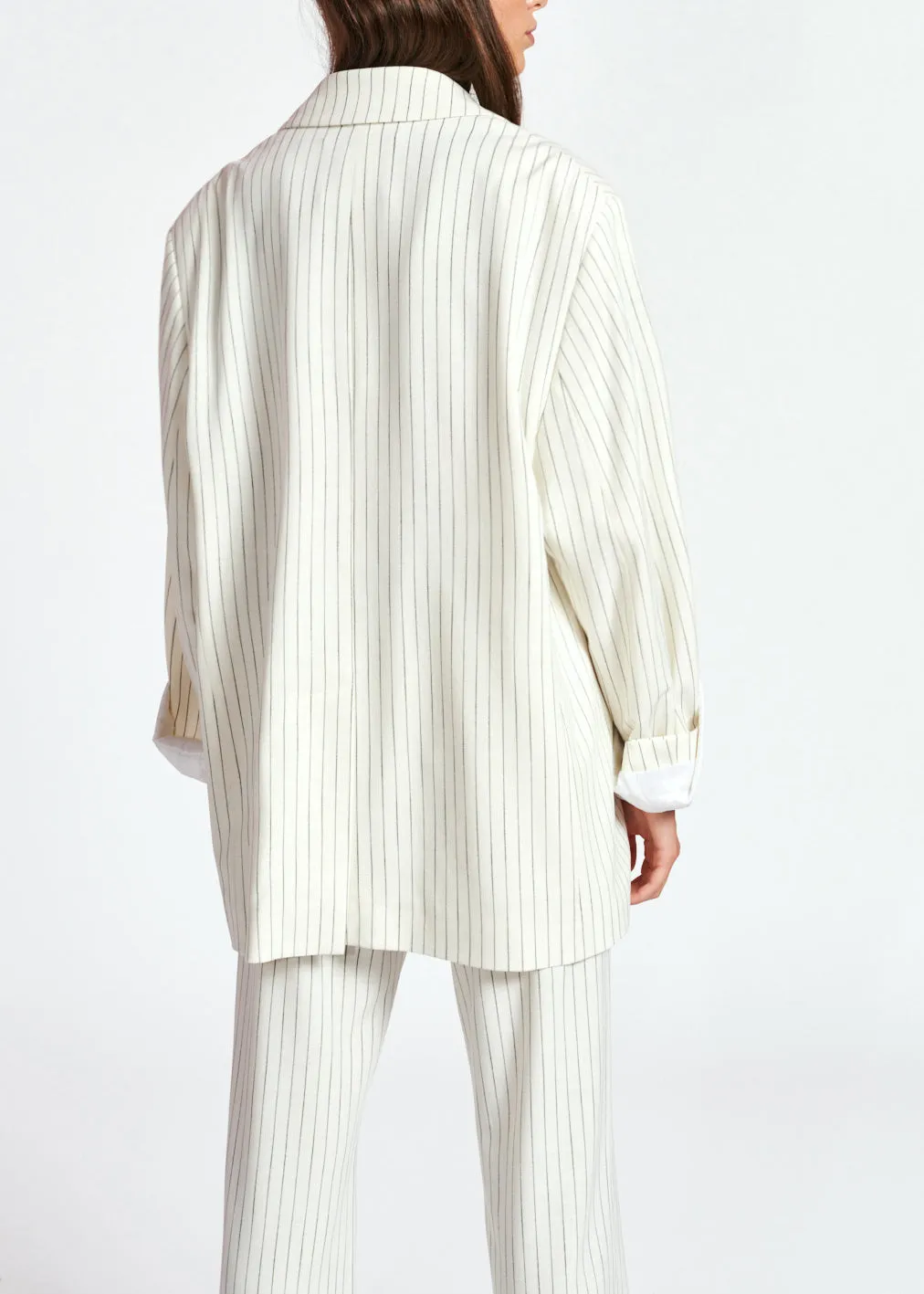 Off-white oversized pinstripe blazer