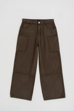 Olive Straight fit Twill Pants