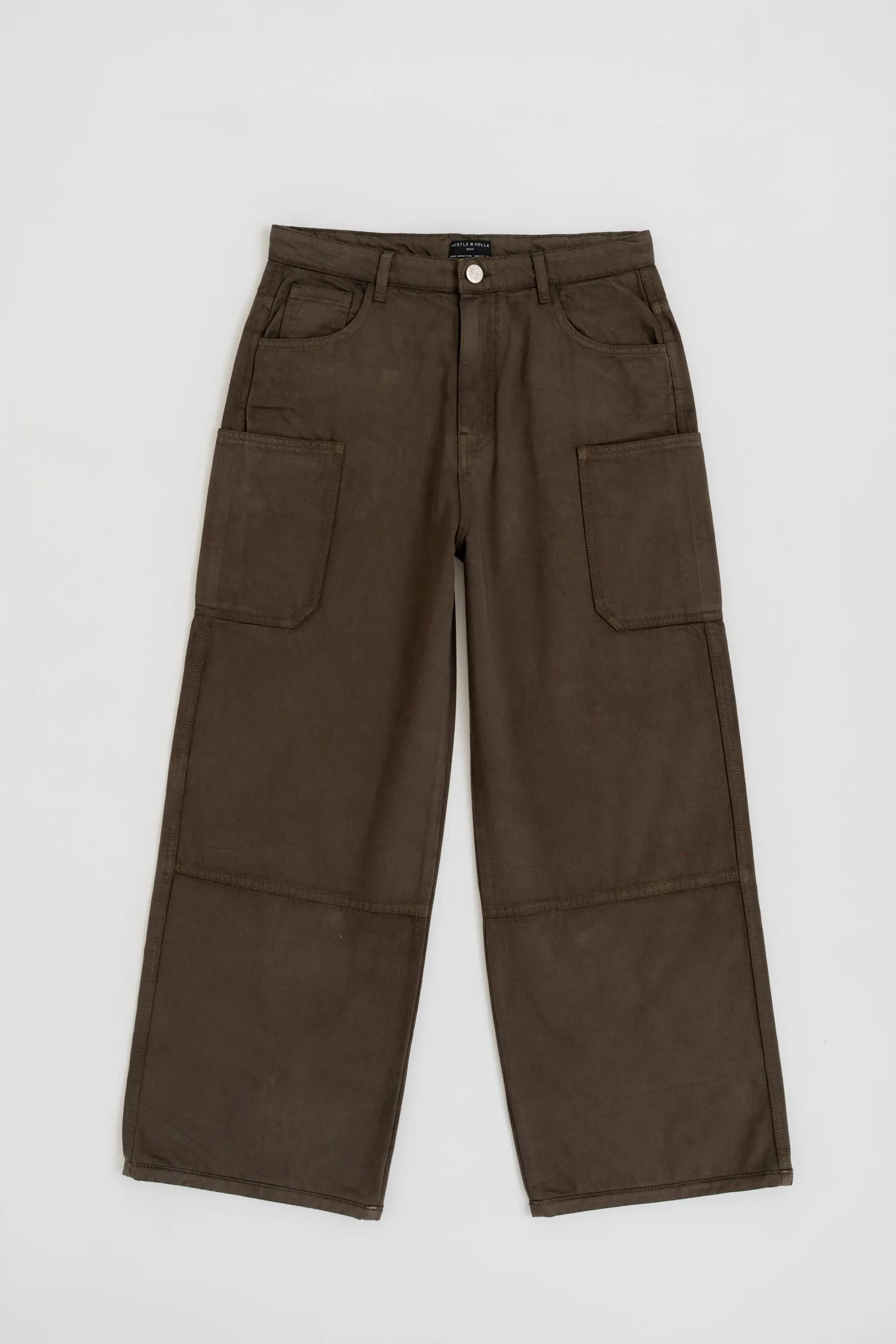 Olive Straight fit Twill Pants