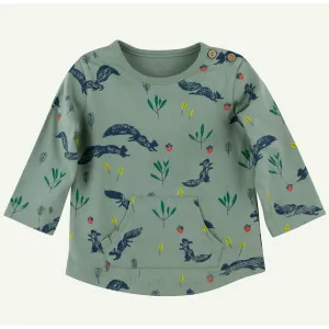 Oliver & Rain Olive Squirrel Print Tee