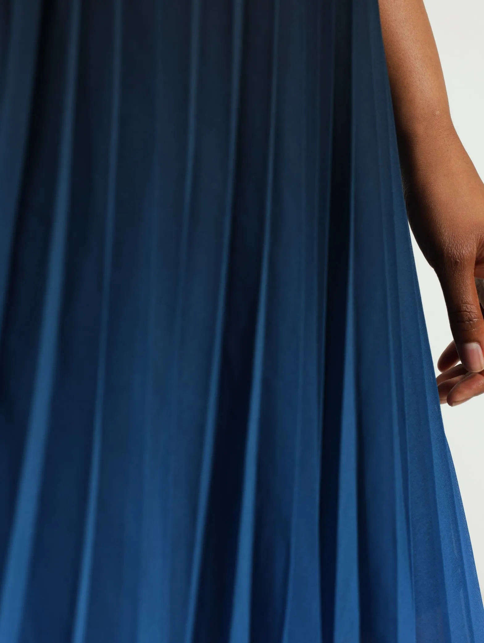 Ombre Pleated Skirt - Blue