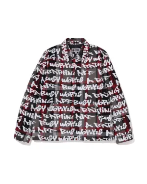 One Point Bape Graffiti Check Zip Jacket