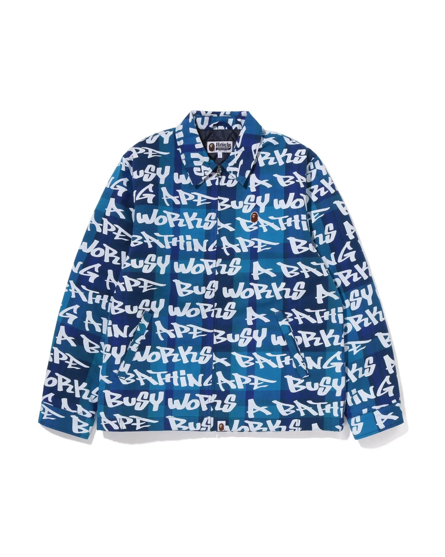 One Point Bape Graffiti Check Zip Jacket