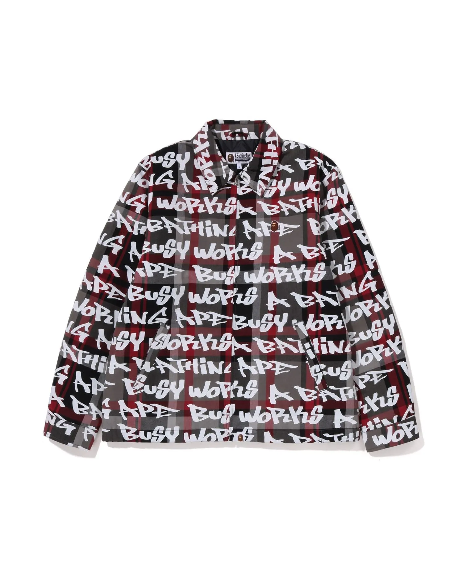 One Point Bape Graffiti Check Zip Jacket