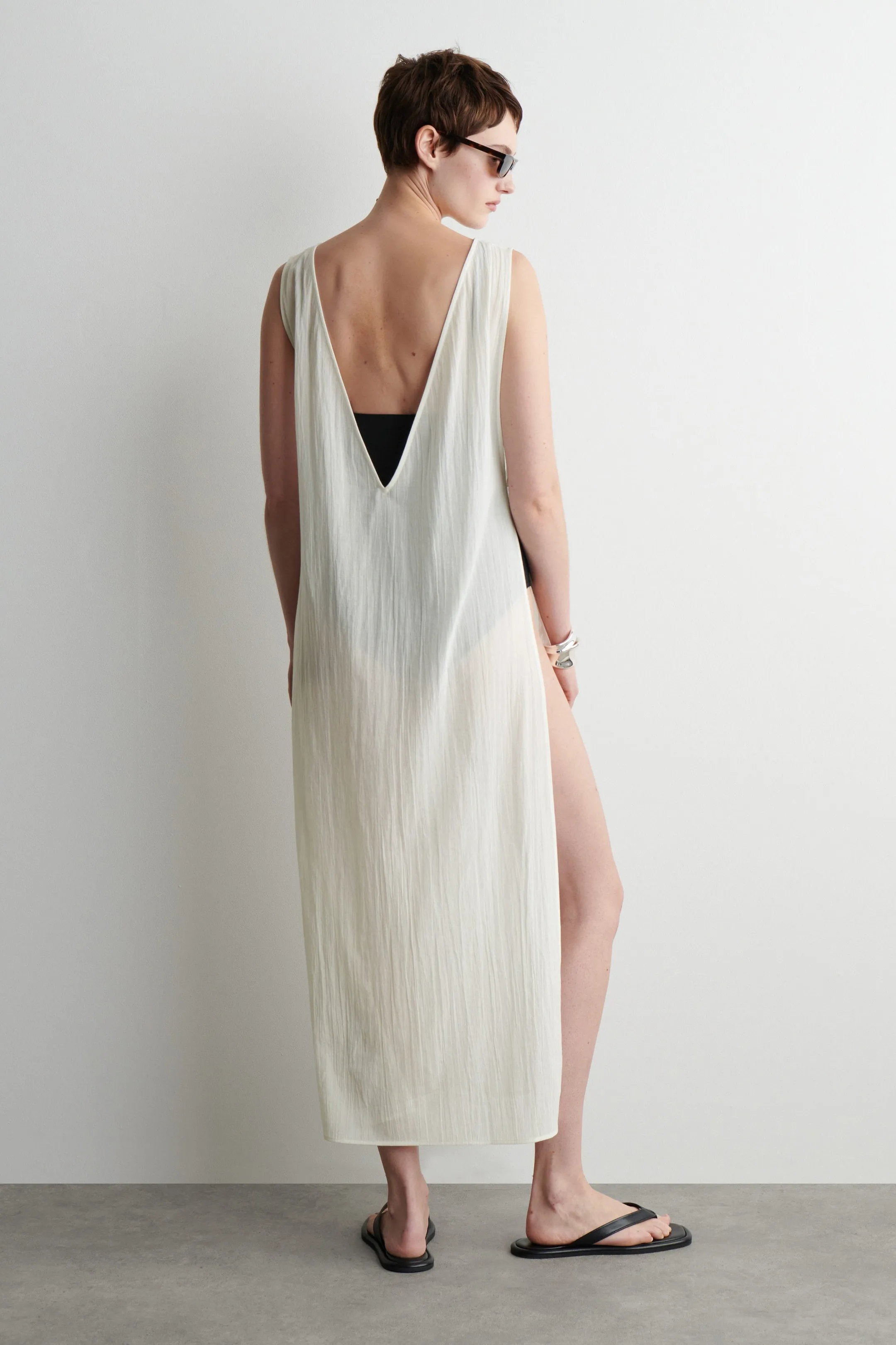 Open-side sheer tunic