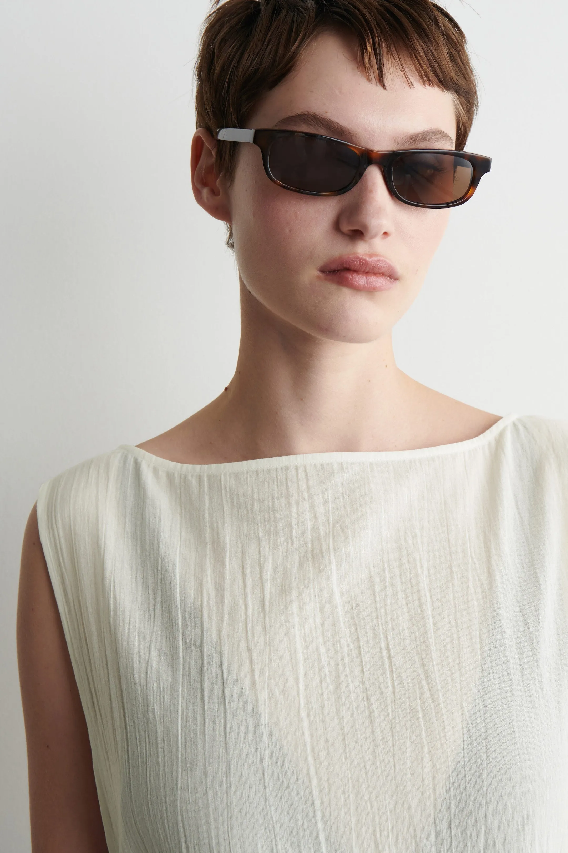 Open-side sheer tunic