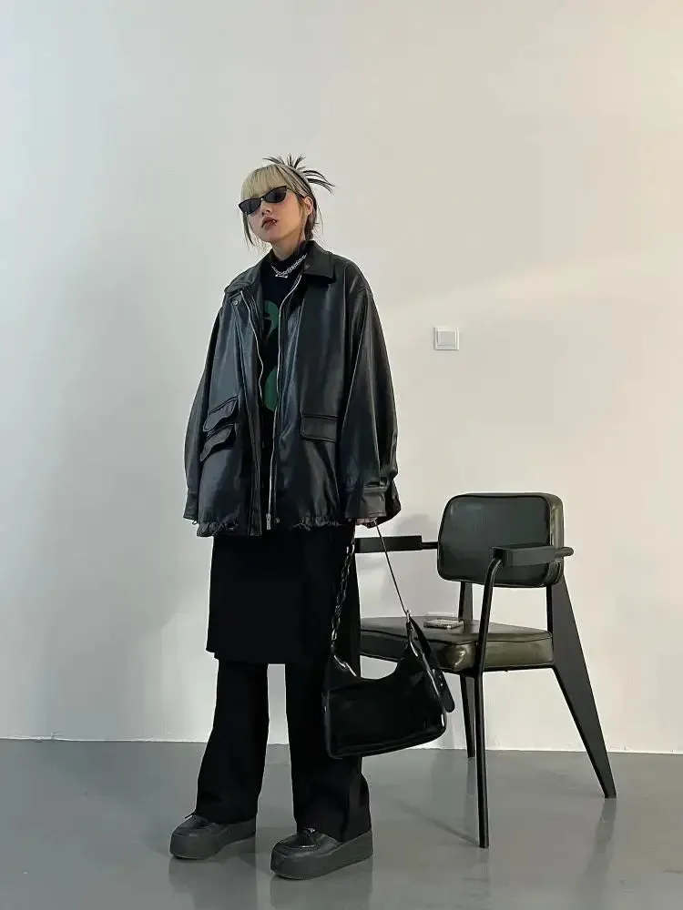 Oversized Leather Jacket