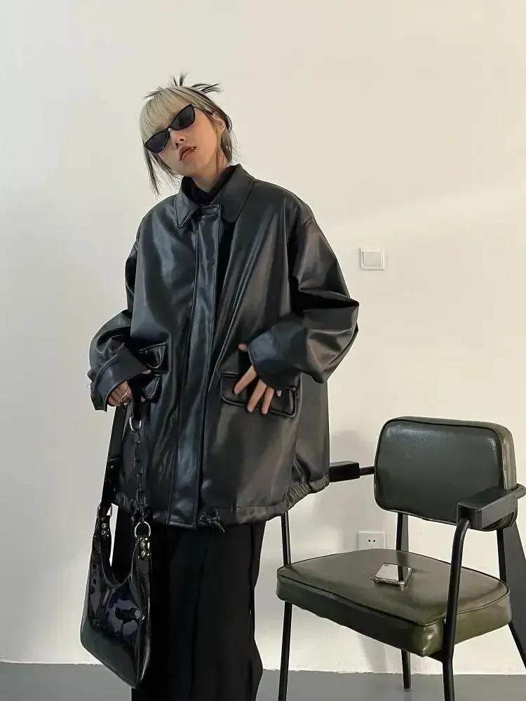 Oversized Leather Jacket