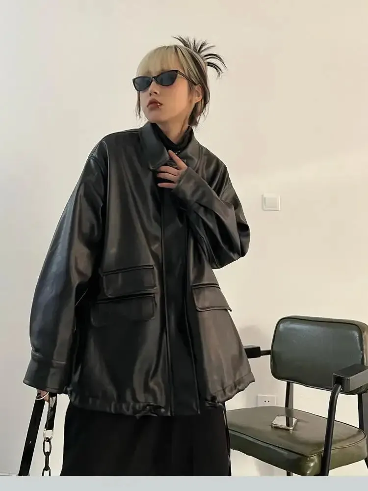 Oversized Leather Jacket