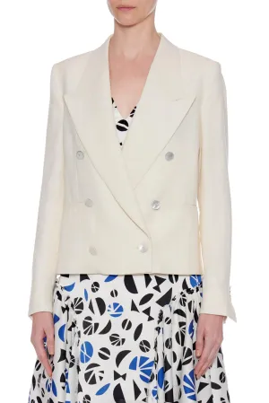 Oviedo Jacket - Peaked lapels, double breasted jacket in white