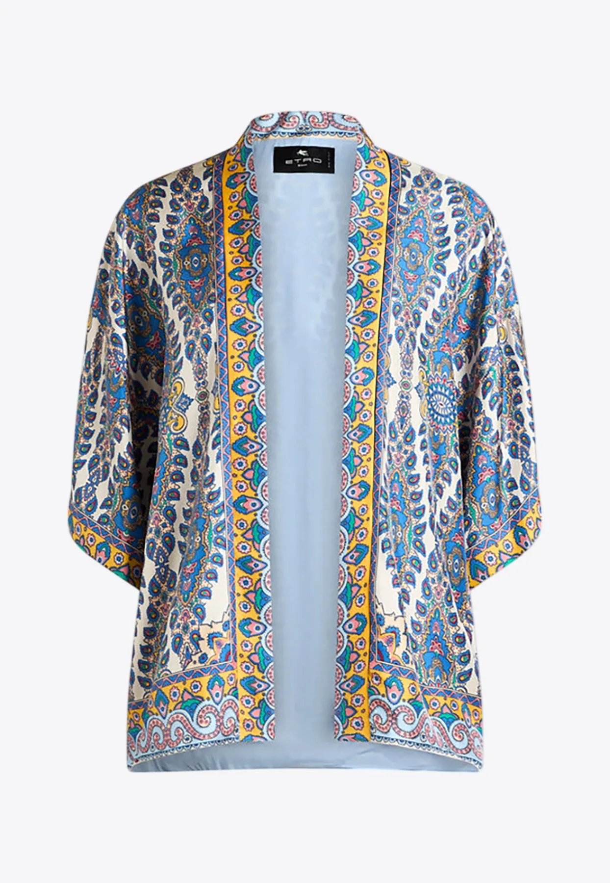 Paisley Print Silk Kesa Robe