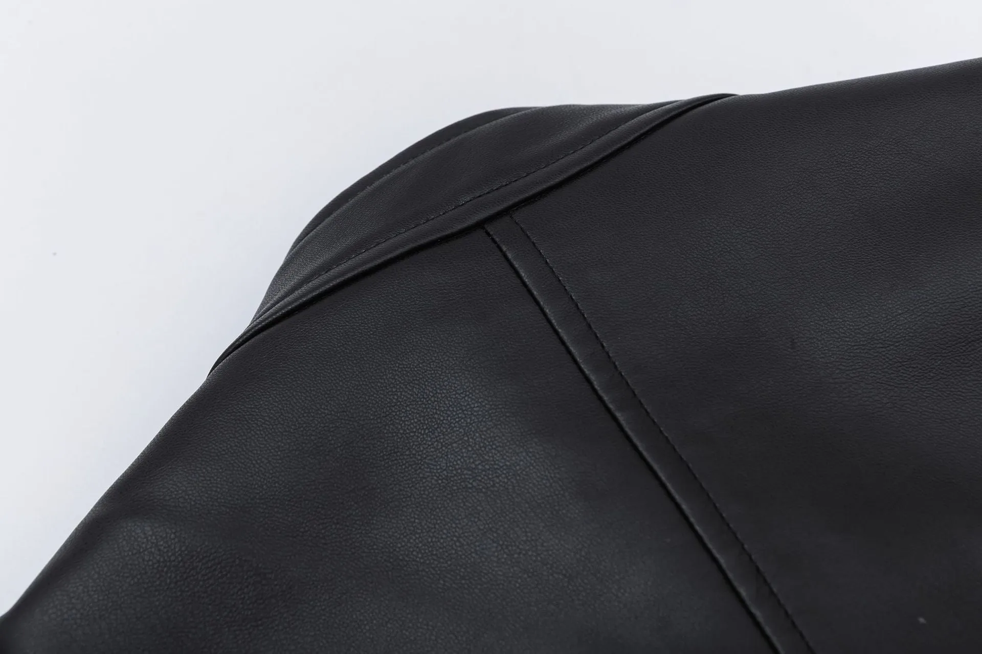 Patchwork Pu Leather Zip Up Jacket