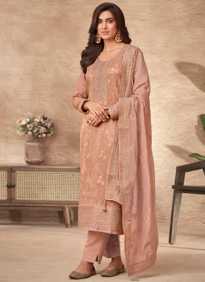 Peach Sequence Embroidery Salwar Kameez