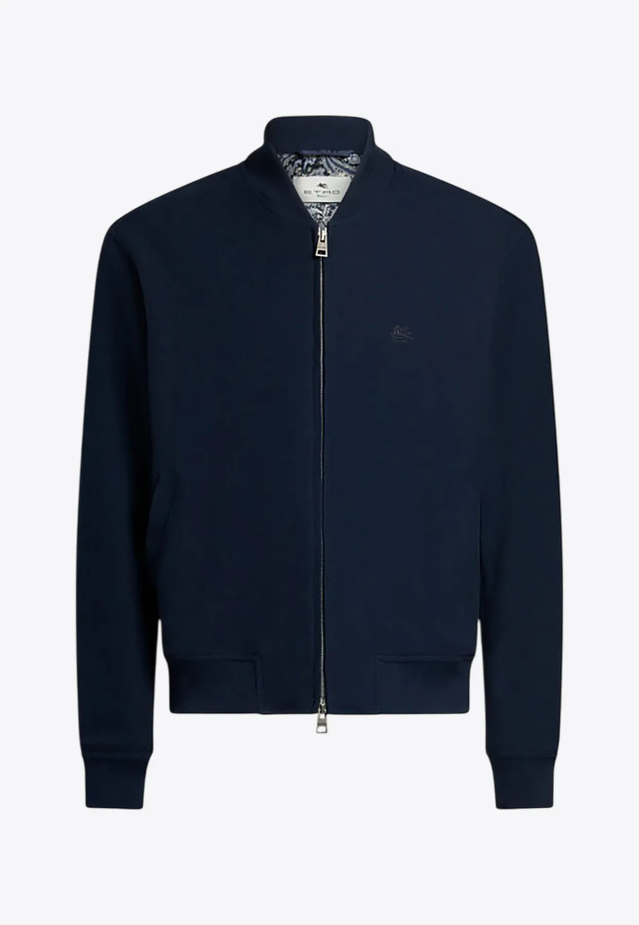 Pegaso Embroidered Zip-Up Bomber Jacket