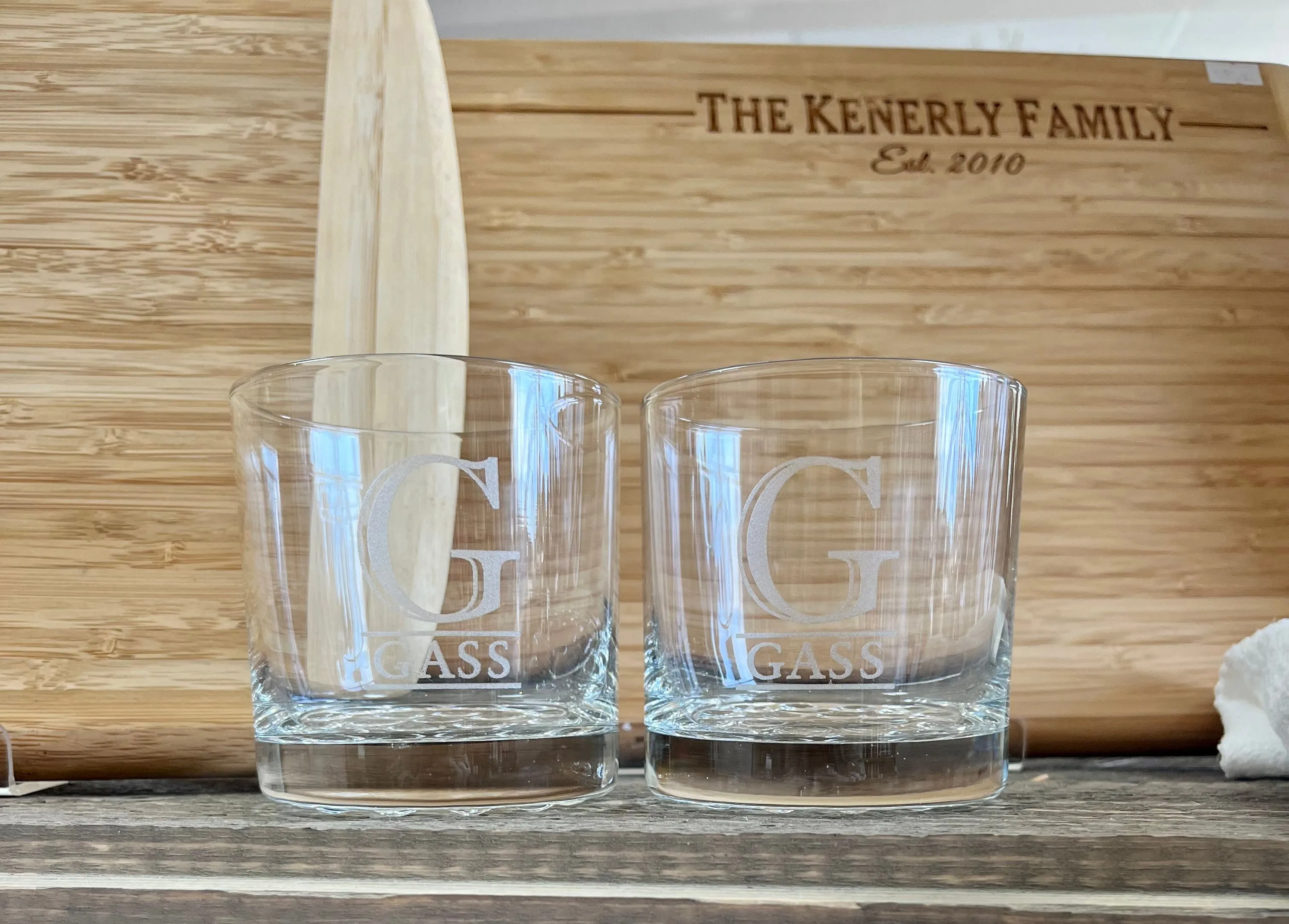 Personalized Pebble Bottom Rocks Glass