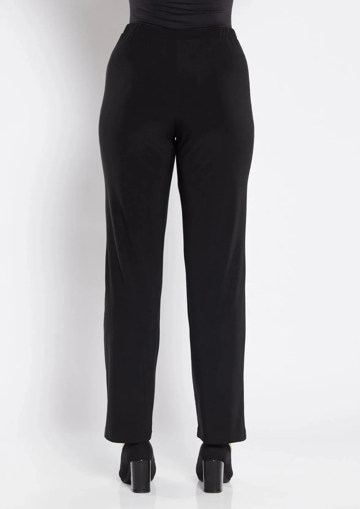 PHILOSOPHY - Black Slinky Jersey Full Length Straight Pant