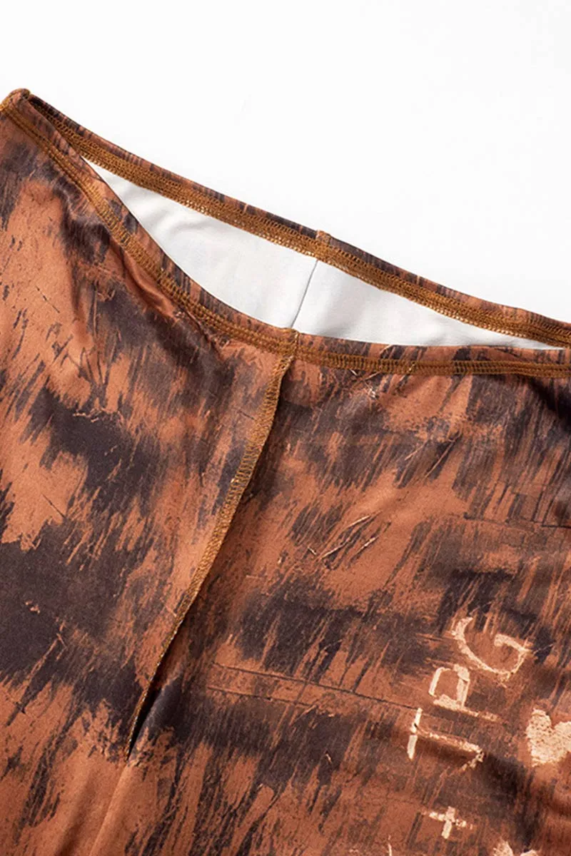 PI925 Graphic Flared Pants