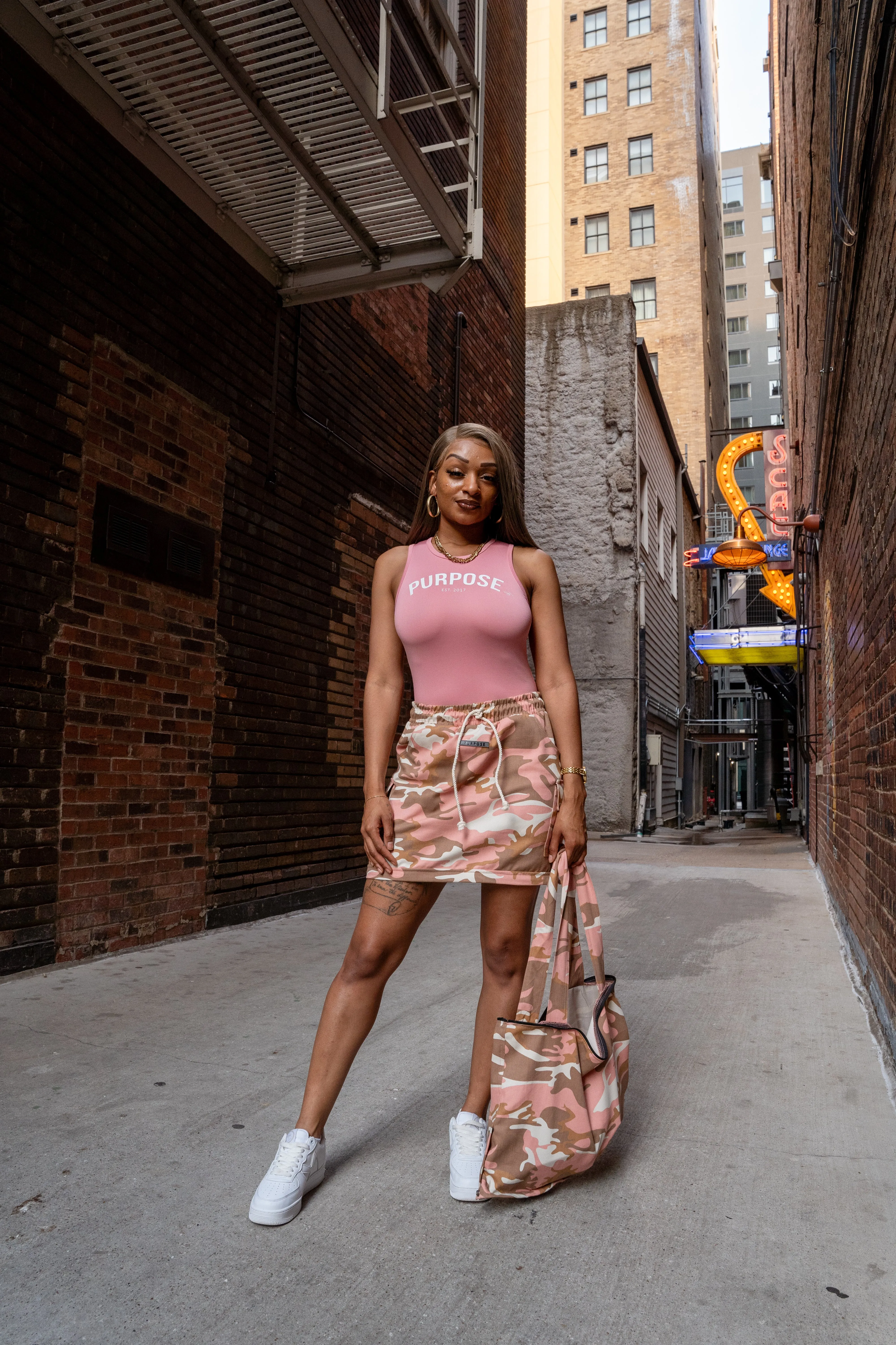 Pink Camo Skirt/Tote