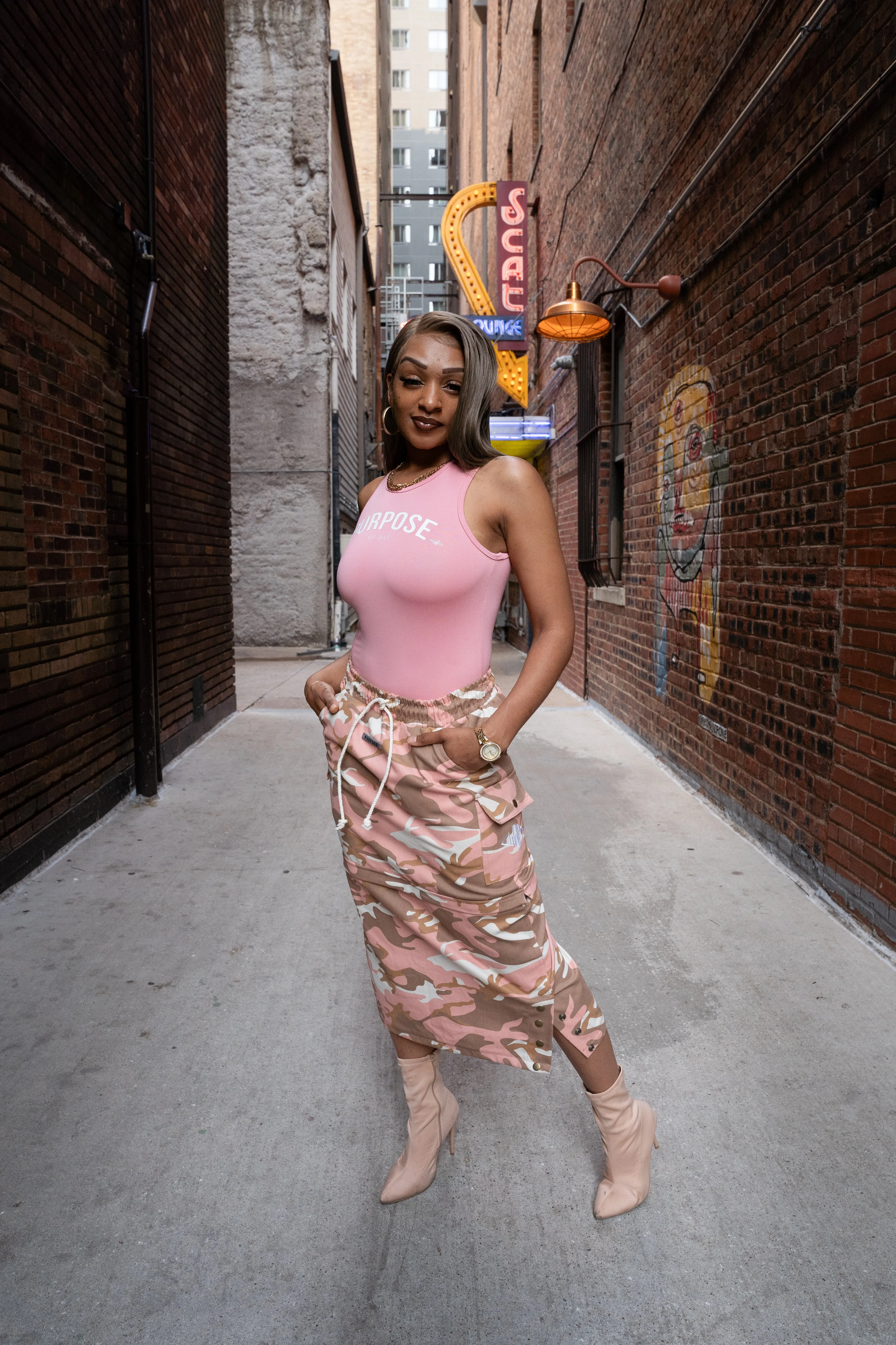 Pink Camo Skirt/Tote