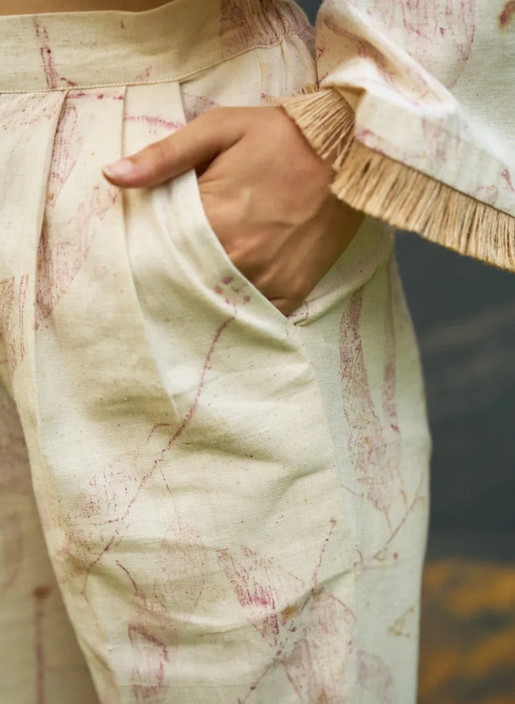 Pink Foliage Kurta Set