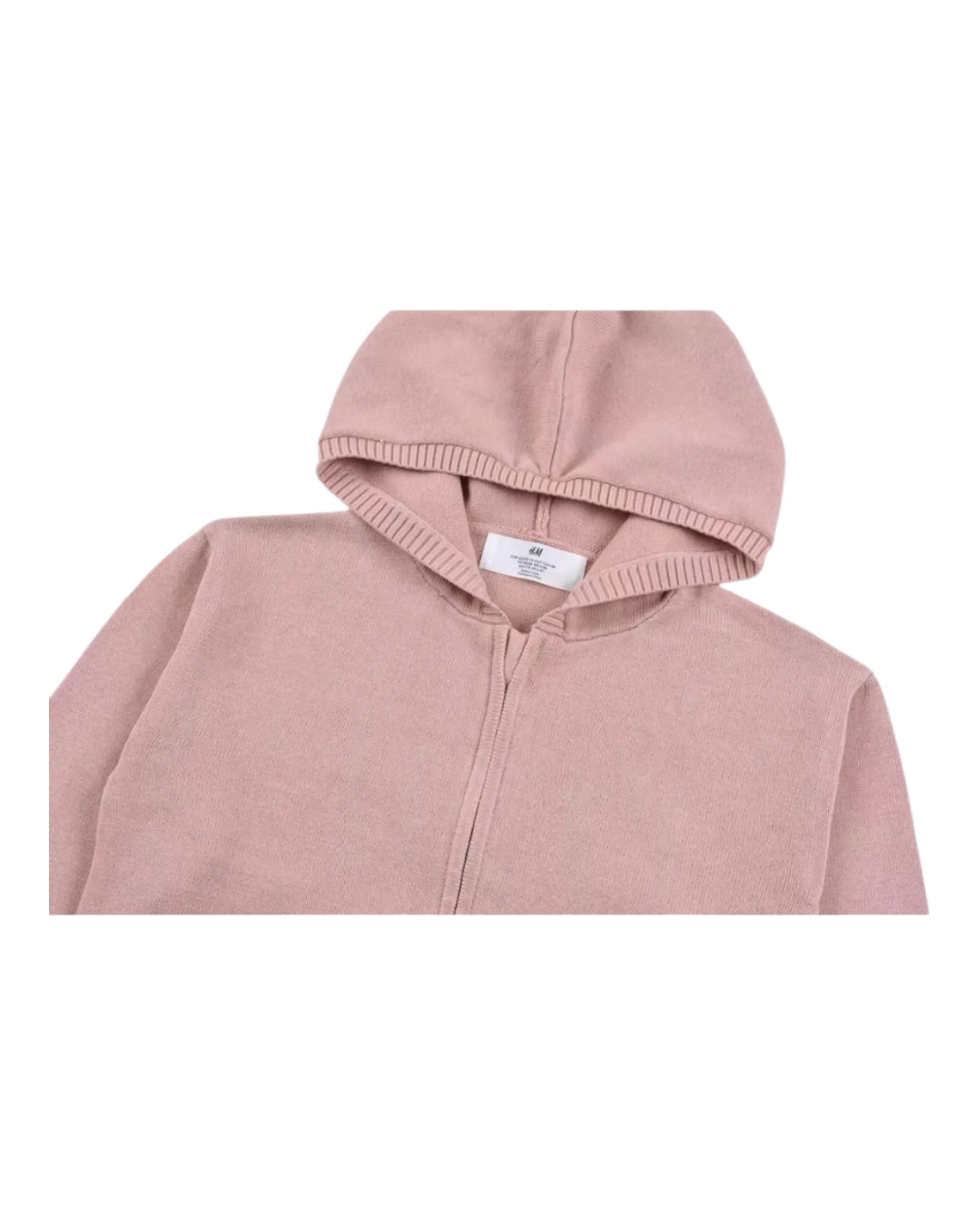 Pink Zip-Up Cardigan with Hood