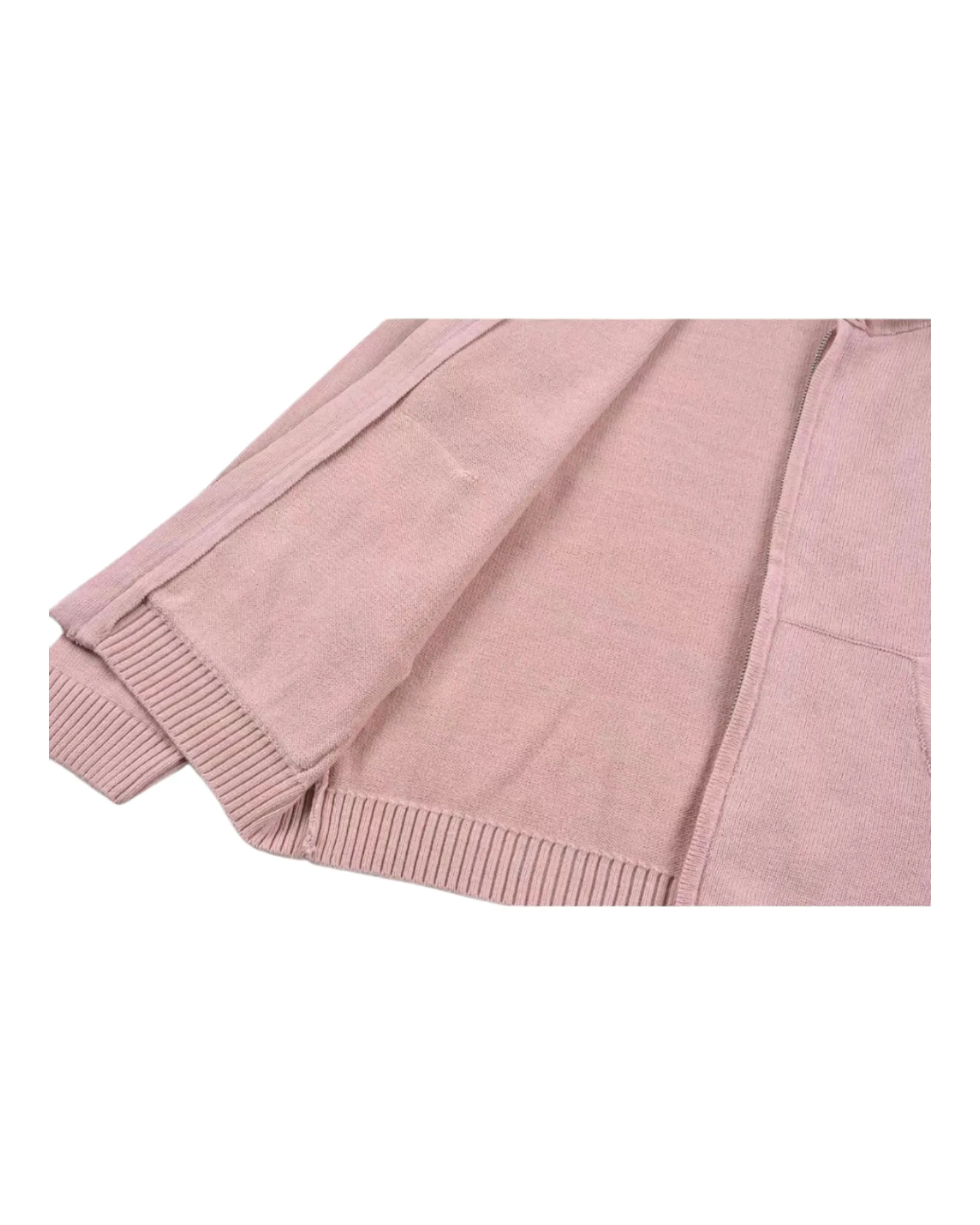 Pink Zip-Up Cardigan with Hood