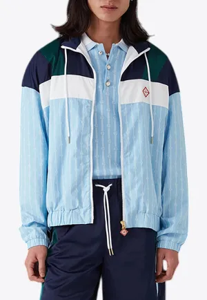 Pinstripe Laurel Zip-Up Track Jacket