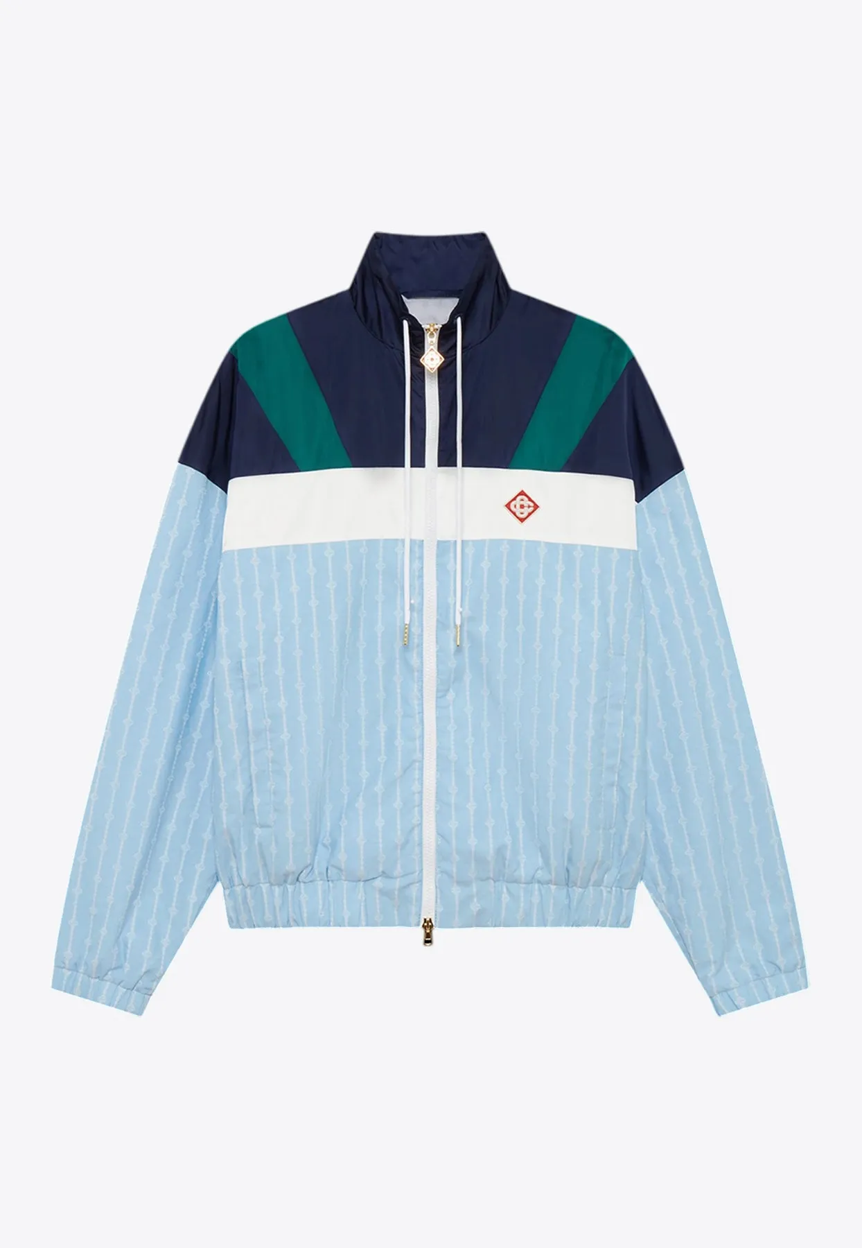 Pinstripe Laurel Zip-Up Track Jacket
