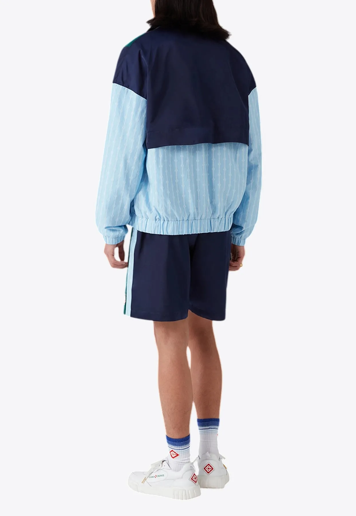 Pinstripe Laurel Zip-Up Track Jacket