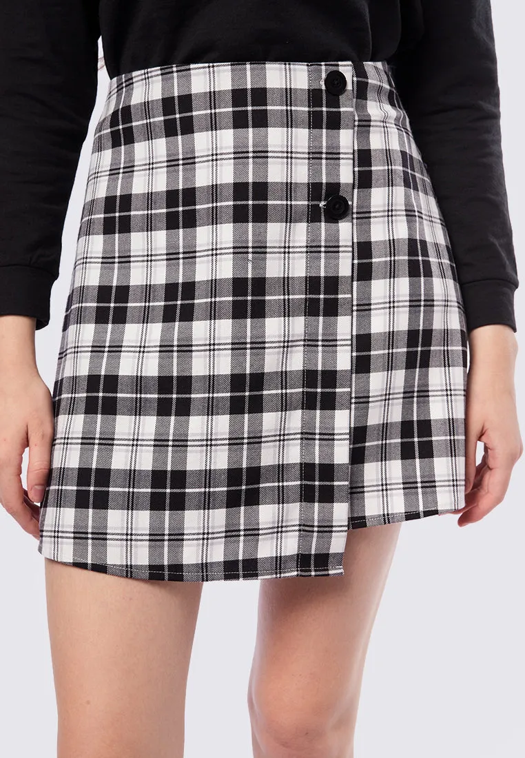 Plaid Mini Wrap Skirt