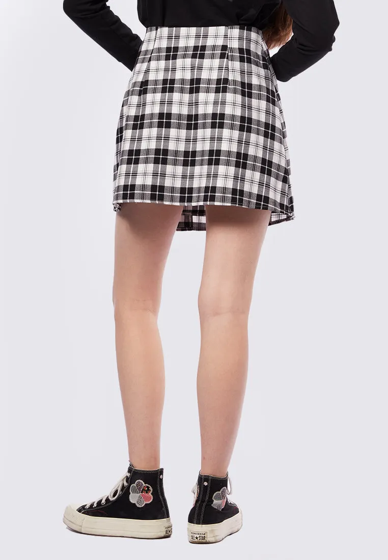 Plaid Mini Wrap Skirt